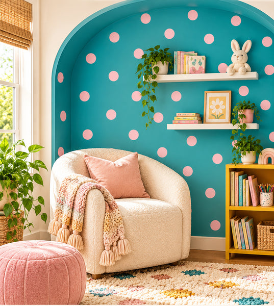 Soft PinkWall Dot Decals -Girl Room Wall Decor Stickers