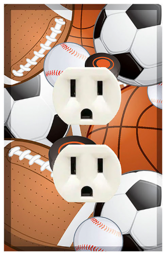 Sports Kids Room Light Switch: Toggle, Rocker, Outlet Cover Plate