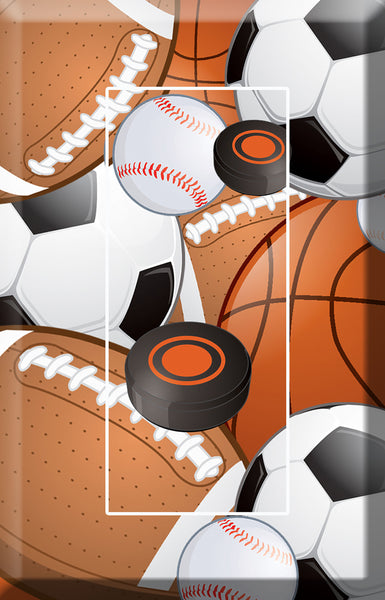 Sports Kids Room Light Switch: Toggle, Rocker, Outlet Cover Plate