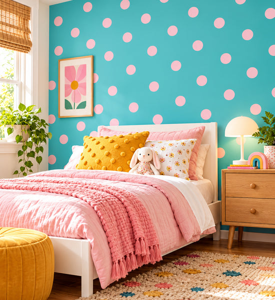 Soft PinkWall Dot Decals -Girl Room Wall Decor Stickers