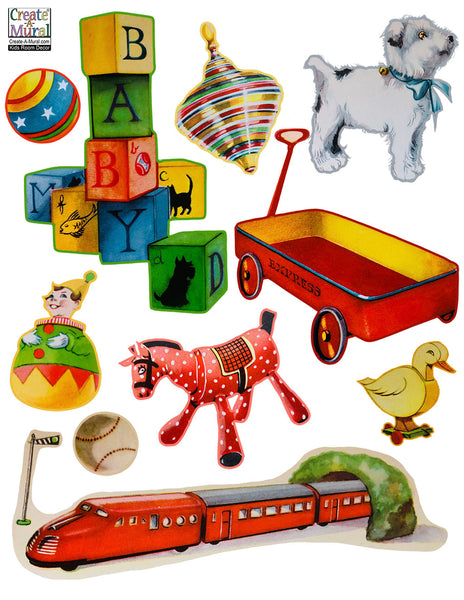 Vintage Toys Wall Stickers