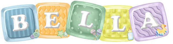 Nursery Room ABC Baby Blocks-Name-Custom Decals - Create-A-Mural