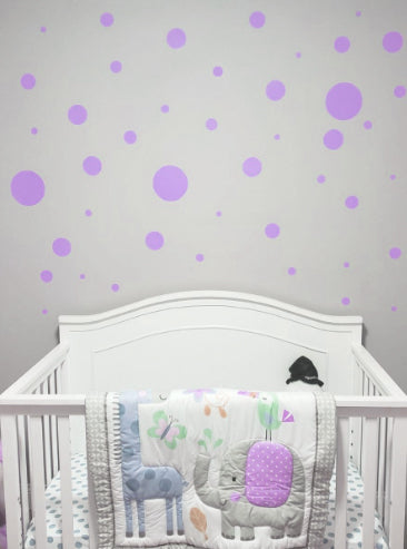 Polka Dot Wall Decals (63) Lilac Wall Dot Decals - Create-A-Mural