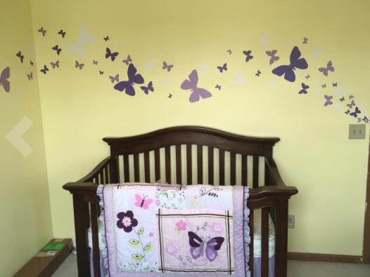 Butterfly Wall Stickers Purple Lilac & White -Girls Wall Decals - Create-A-Mural