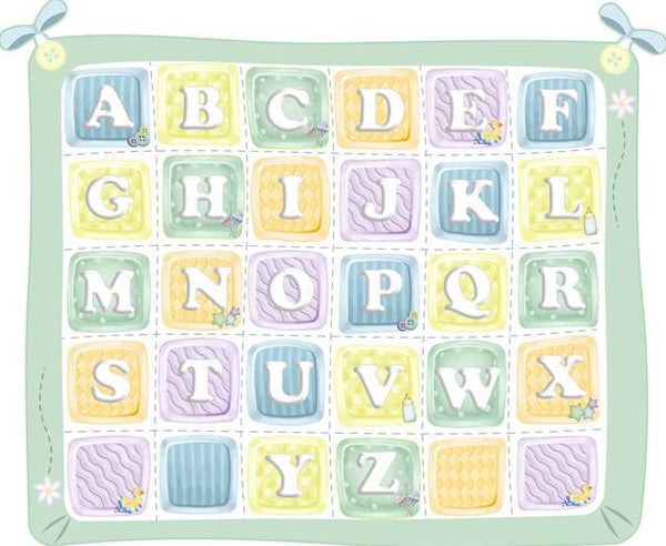 Baby Blocks Quilt Mural - Kids Room Mural Wall Decals