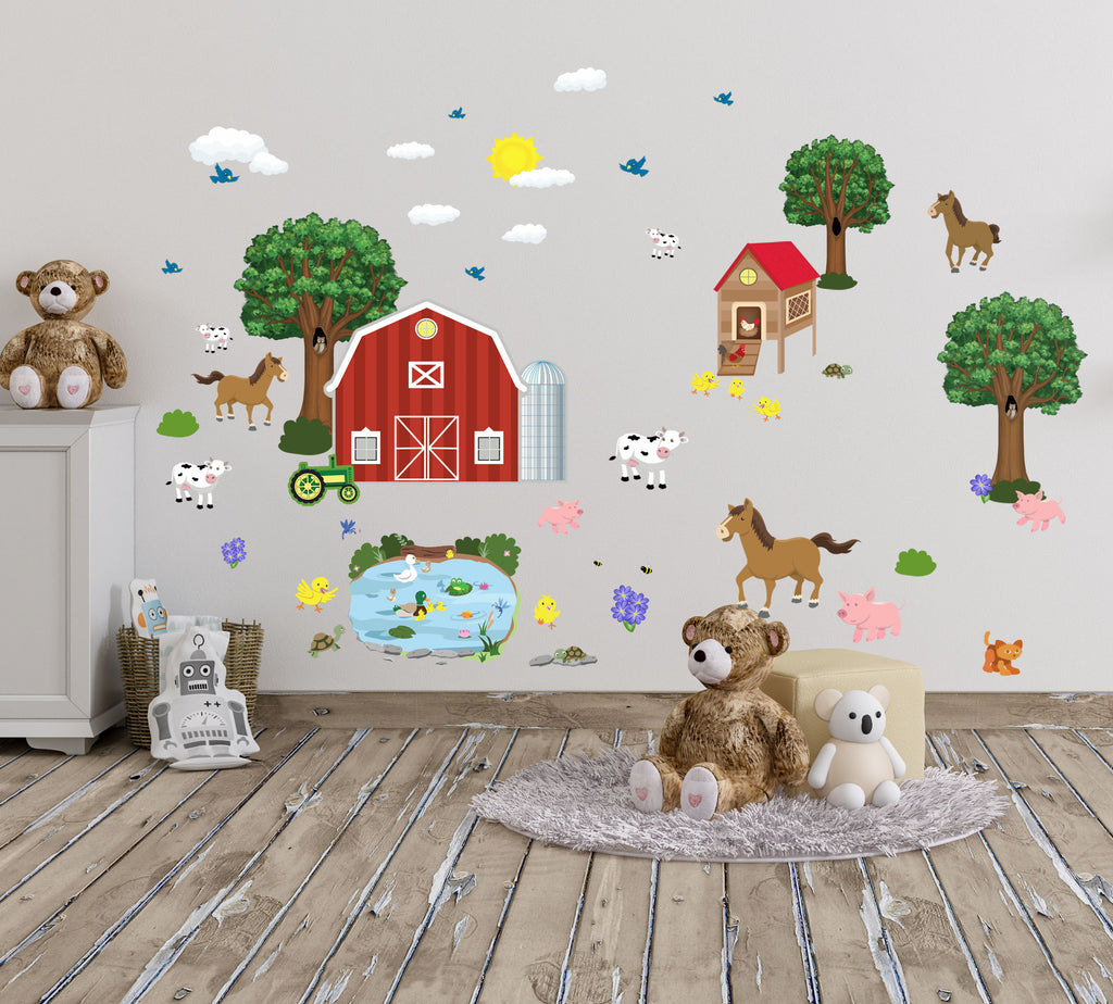 Barnyard Wall Stickers -Kids Room Mural Decals - Create-A-Mural