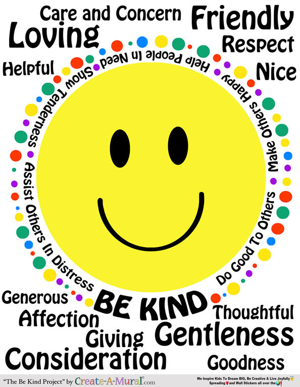 Be Kind Poster -Free - Kids Room Mural Wall Decals