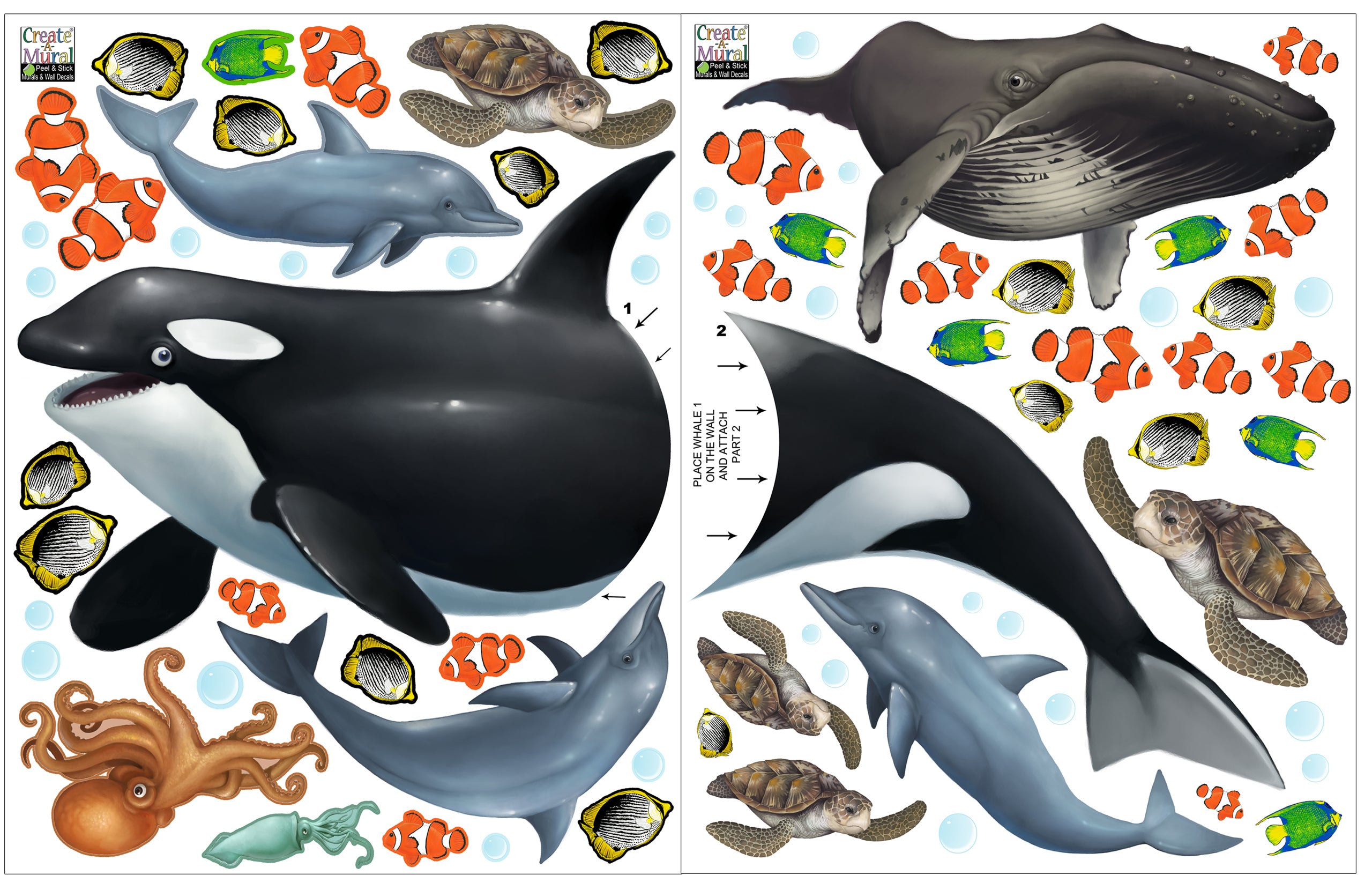 Ocean Wall Decals - Create-A-Mural