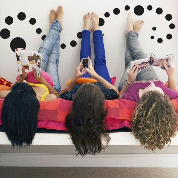 Black Polka Dot Wall Decals (63) Wall Dot Wall Stickers - Create-A-Mural