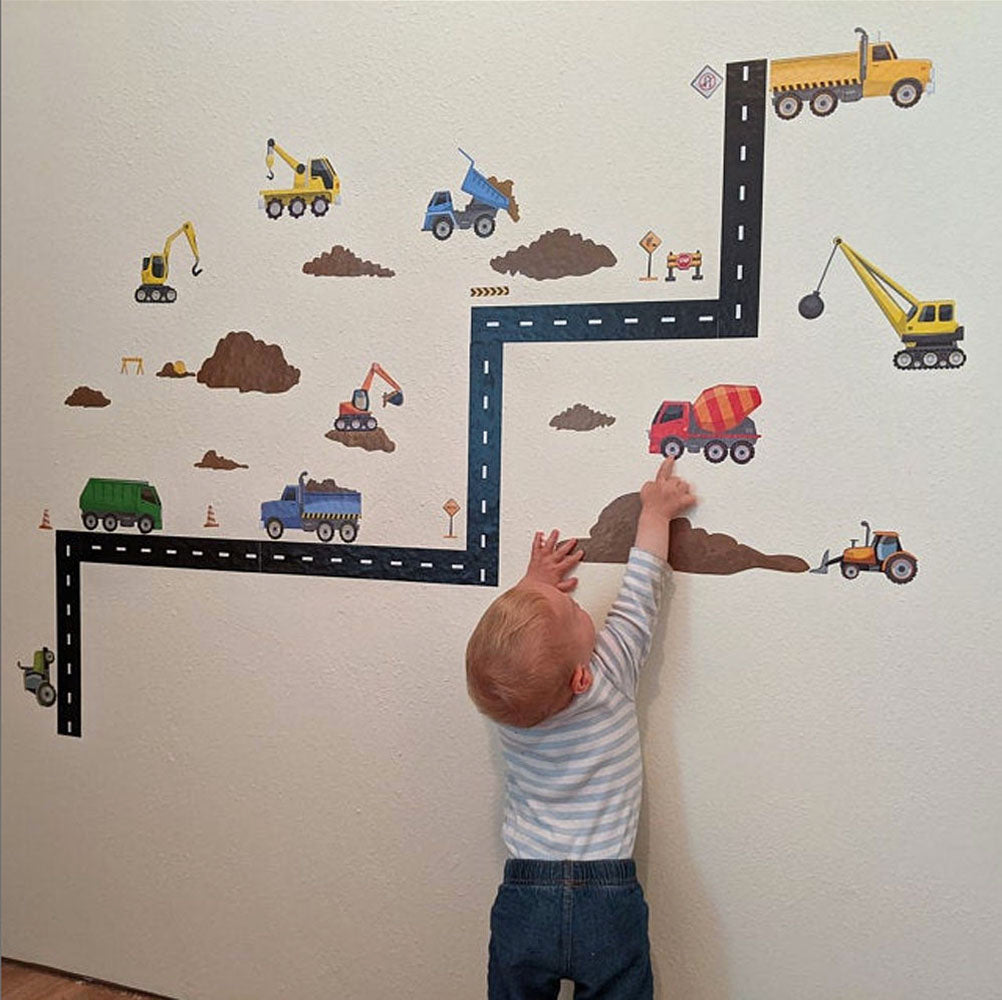 Truck Wall Decals Construction Boys Wall Decor Stickers