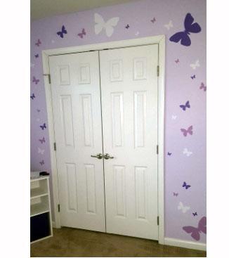 Butterfly Wall Stickers Purple Lilac & White -Girls Wall Decals - Create-A-Mural