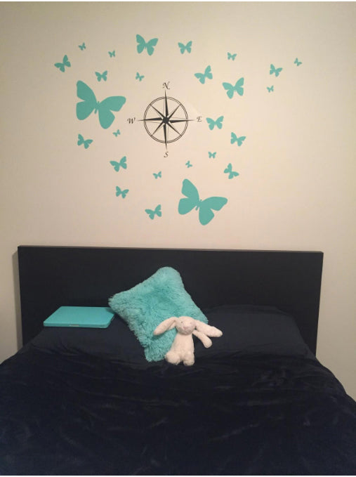 Mint Butterfly Wall Decals