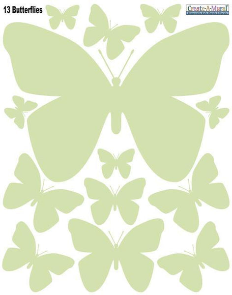 Sage Butterfly Wall Decals - Create-A-Mural