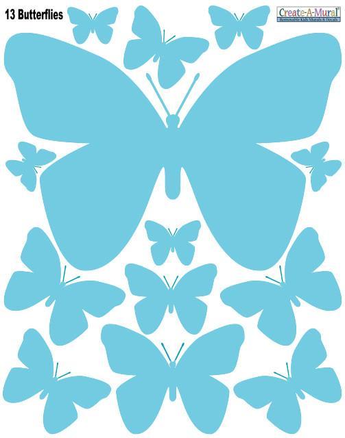 Butterfly Wall Decals-Soft Teal - Create-A-Mural