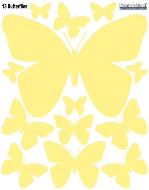 Butterfly Wall Stickers-Soft Yellow - Create-A-Mural