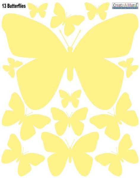 Butterfly Wall Stickers-Soft Yellow - Create-A-Mural