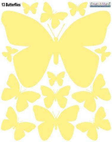 Butterfly Wall Stickers-Soft Yellow - Create-A-Mural