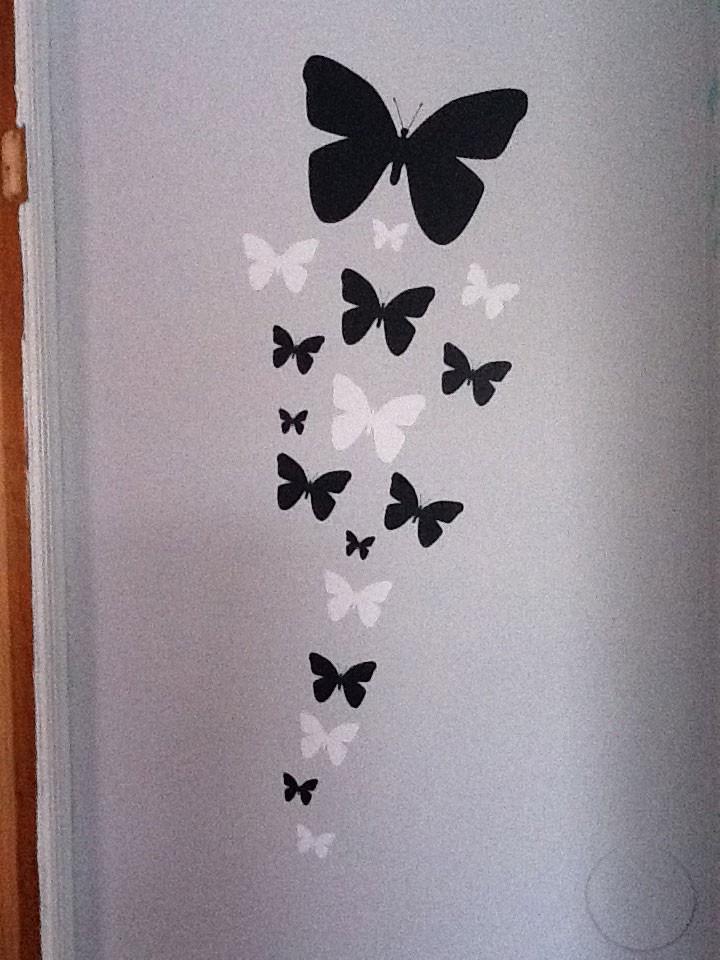 Butterfly Wall Decals -Black & White - Kids Room Mural Wall Decals