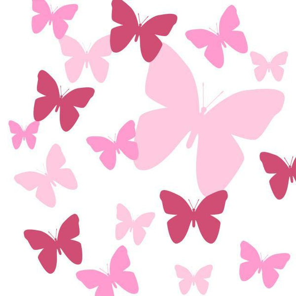 Butterfly Wall Decals 3 Pinks -Girls Wall Stickers - Kids Room Mural Wall Decals