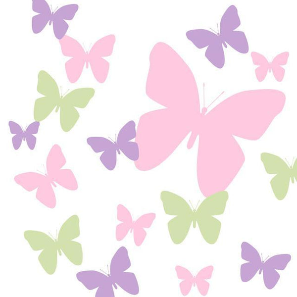 Butterfly Wall Decals- Pink, Lilac & Sage Green Appliques' - Kids Room Mural Wall Decals