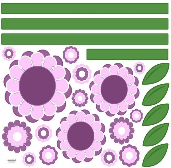 Chalkboard Flower Garden Decals - Create-A-Mural