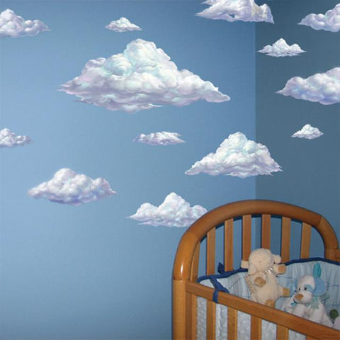 Sky Clouds Mural - Kids Room Mural Wall Decals