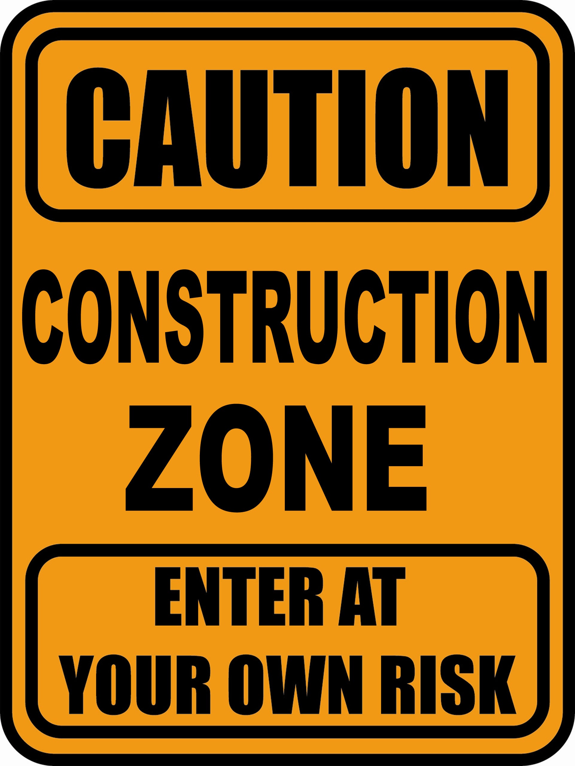 Constraction Zone Sign Construction Zone Sign Boys Room Decal - Kids Room Mural Wall Decals