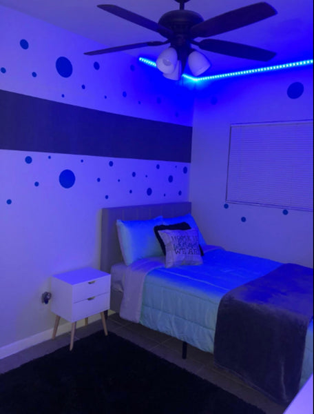 Polka Dot Wall Decals (63) Teal Blue Wall Dot Stickers - Create-A-Mural