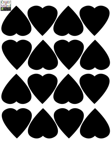 Heart Wall Decals -Gold, Red, Pink, Purple, White, Black, Silver - Kids Room Mural Wall Decals