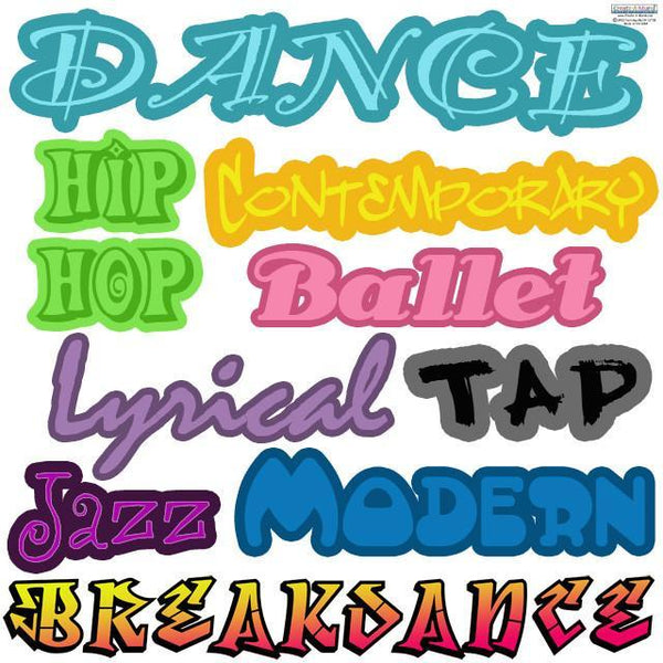 Dance Words Decals - Create-A-Mural