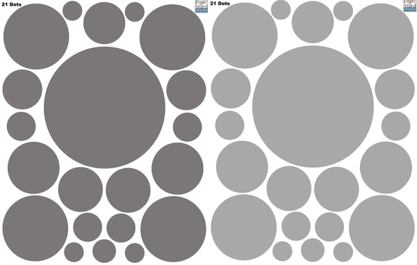 Dark & Light Grey Polka Dot Wall Decals - Kids Room Mural Wall Decals