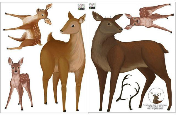 Deer Family Wall Decals - Kids Room Mural Wall Decals