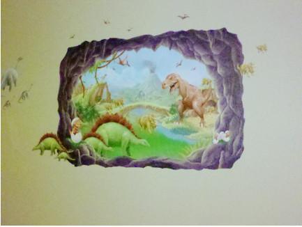 Dinosaur Adventures Mural -Boys Room Mural - Kids Room Mural Wall Decals