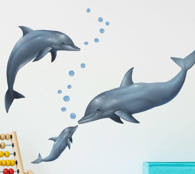 Dolphin Wall Decals - Kids Room Mural Wall Decals