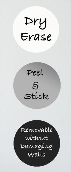 Dry Erase Dot Wall Decals -Silver, White, Black - Kids Room Mural Wall Decals