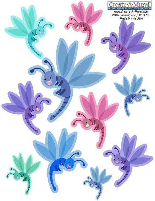 Dragonfly Wall Stickers - Kids Room Mural Wall Decals
