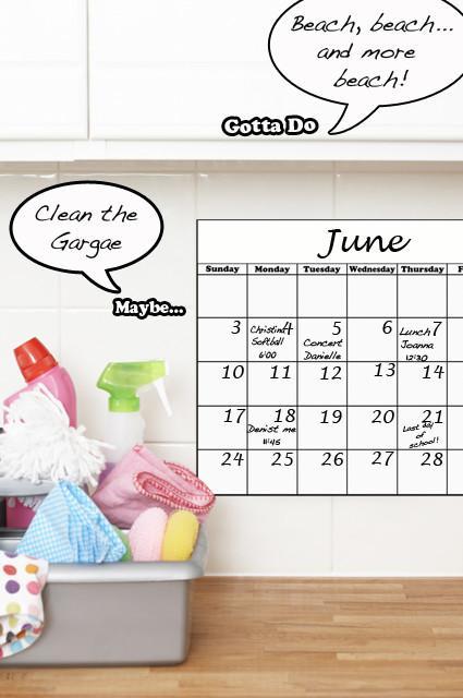 Peel-n-Stick Dry Erase Calendar Decal