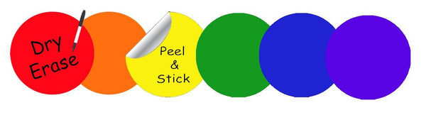 Rainbow Dot Dry Erase Wall Decals - Kids Room Mural Wall Decals