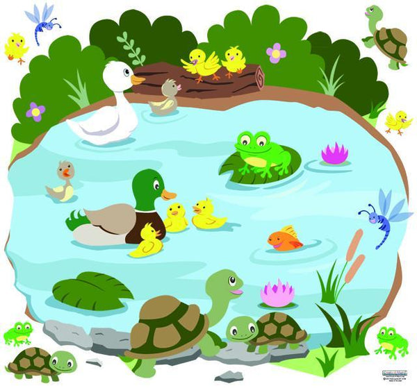Duck Pond Mural - Kids Room Mural Wall Decals