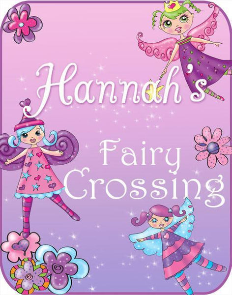 Fairy Crossing Door Sign Decal - Kids Room Mural Wall Decals