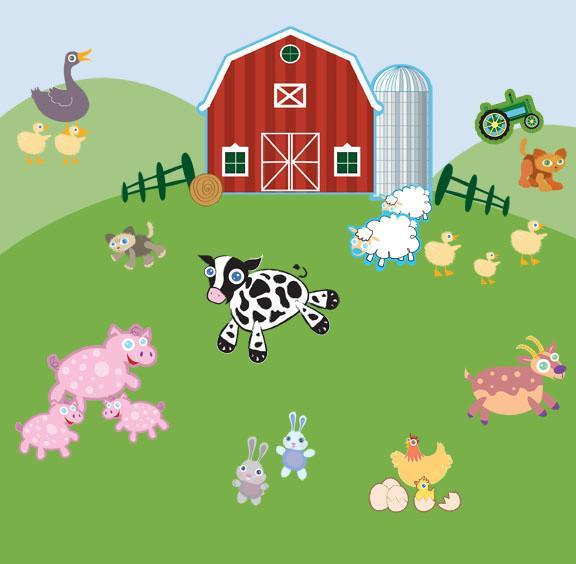 Fun Family Farm Animals Mural - Create-A-Mural
