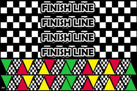 Race Flags & Finish Line Border Decals - Kids Room Mural Wall Decals