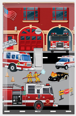 Fire Truck Station Light Switch Cover
