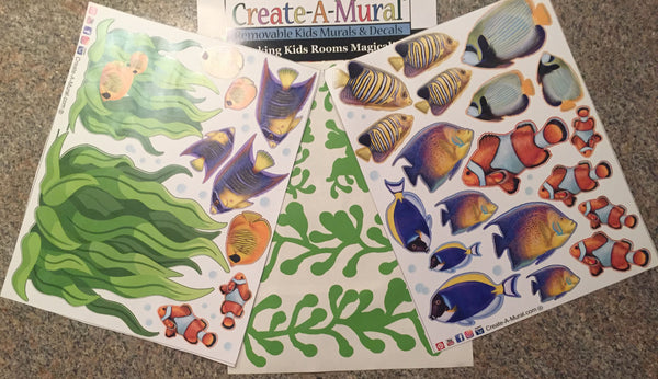 Tropical Fish with Seaweed Decals