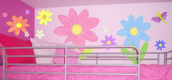 Luv Bugs & Flowers Mural Kit - Kids Room Mural Wall Decals
