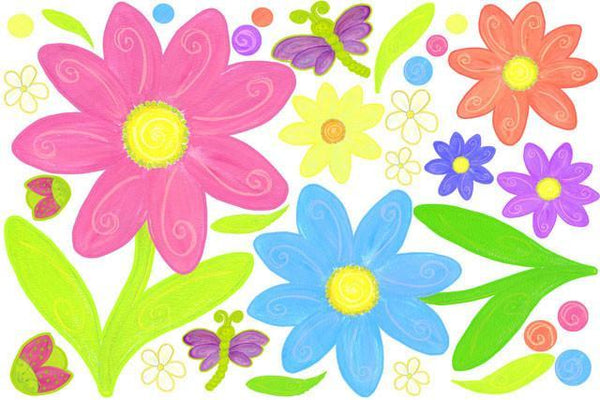 Luv Bugs & Flowers Mural Kit - Kids Room Mural Wall Decals