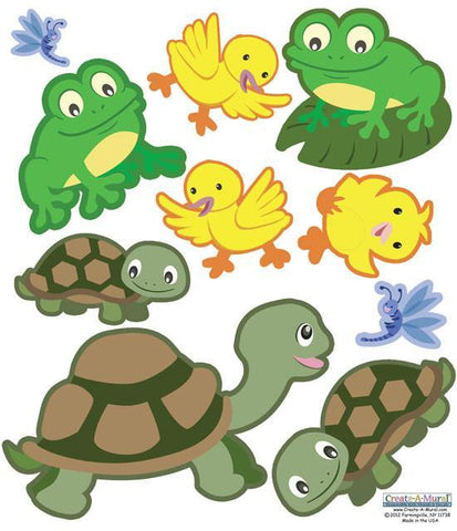 Frog & Turtle Wall Decals - Kids Room Mural Wall Decals