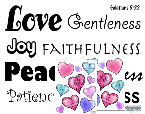 Fruit of the Spirit Wall Decals - Kids Room Mural Wall Decals