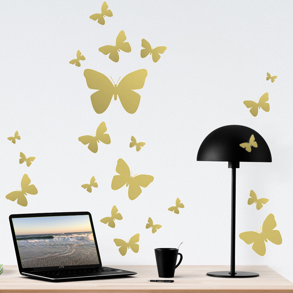 Gold Butterfly Wall Decals