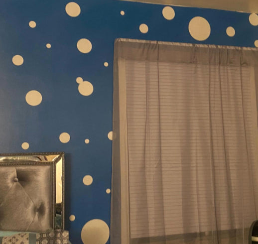Polka Dot Wall Decals (63) White Wall Dot Decals - Create-A-Mural